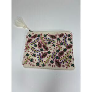 America & Beyond beaded pouch 4.5 x 6